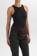Markberg Zaya Bæltetaske Dark Brown Suede