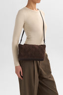 Markberg Celin Crossbody Taske Dark Brown Suede Weave