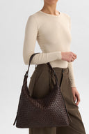 Markberg Tribeca Taske Dark Brown Flettet Læder