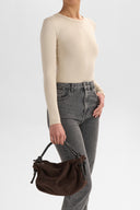Markberg Zahara Håndtaske Dark Brown Suede