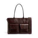 Markberg Kelsey Arbejdstaske Croco Espresso Brown Vintage