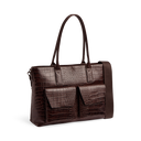 Markberg Kelsey Arbejdstaske Croco Espresso Brown Vintage