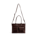 Markberg Kelsey Arbejdstaske Croco Espresso Brown Vintage