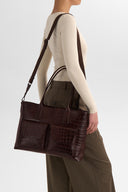 Markberg Kelsey Arbejdstaske Croco Espresso Brown Vintage