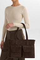 Markberg Kelsey Arbejdstaske Dark Brown Suede